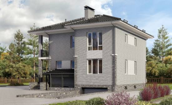 275-004-П Проект трехэтажного дома, гараж, огромный дом из кирпича Новокузнецк | Проекты домов от House Expert