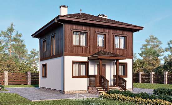 100-006-Л Проект двухэтажного дома, классический коттедж из арболита Топки | Проекты домов от House Expert