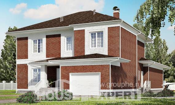 315-001-П Проект двухэтажного дома, гараж, современный загородный дом из кирпича Междуреченск, House Expert