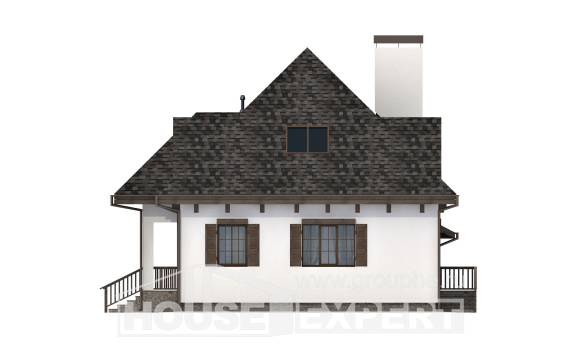 110-002-Л Проект двухэтажного дома с мансардой, гараж, компактный домик из пеноблока Кемерово, House Expert