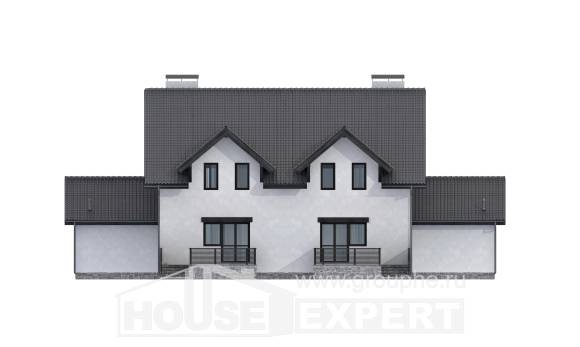 290-003-П Проект двухэтажного дома с мансардным этажом, огромный коттедж из теплоблока Калтан, House Expert