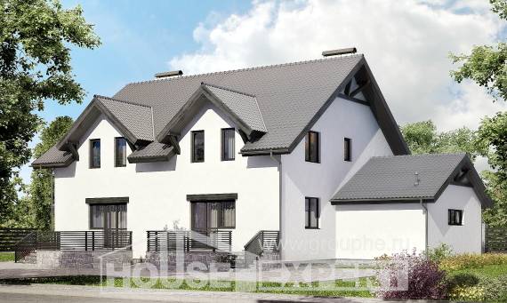 290-003-П Проект двухэтажного дома мансардой, красивый коттедж из поризованных блоков Анжеро-Судженск, House Expert