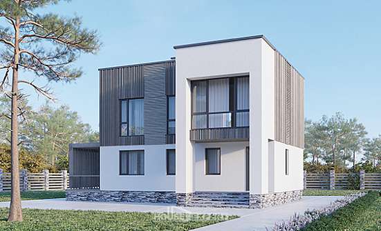 150-017-П Проект двухэтажного дома, бюджетный загородный дом из газосиликатных блоков Белово | Проекты домов от House Expert