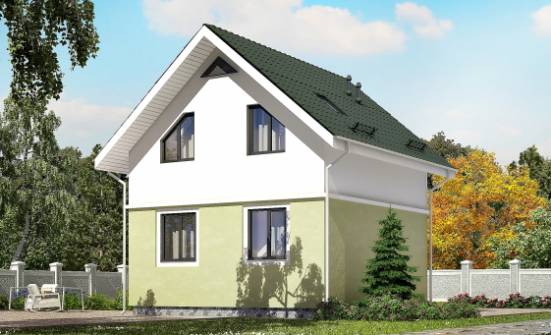 070-001-П Проект двухэтажного дома мансардой, уютный дом из газосиликатных блоков Кемерово | Проекты домов от House Expert