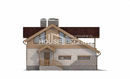165-002-П Проект двухэтажного дома с мансардой и гаражом, уютный дом из пеноблока Мыски, House Expert