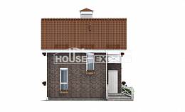 045-001-Л Проект двухэтажного дома с мансардным этажом, бюджетный домик из теплоблока Анжеро-Судженск, House Expert