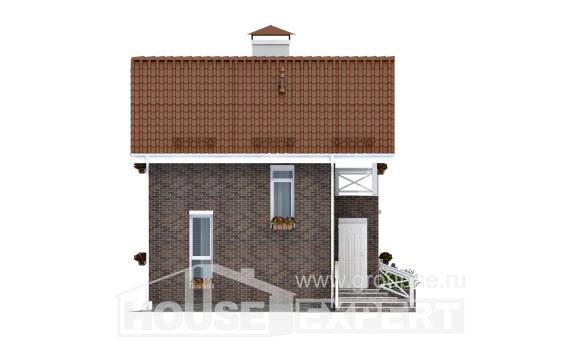 045-001-Л Проект двухэтажного дома с мансардным этажом, бюджетный домик из теплоблока Анжеро-Судженск, House Expert