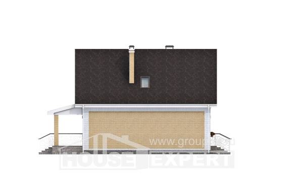 130-004-П Проект двухэтажного дома мансардный этаж, современный коттедж из арболита Междуреченск, House Expert
